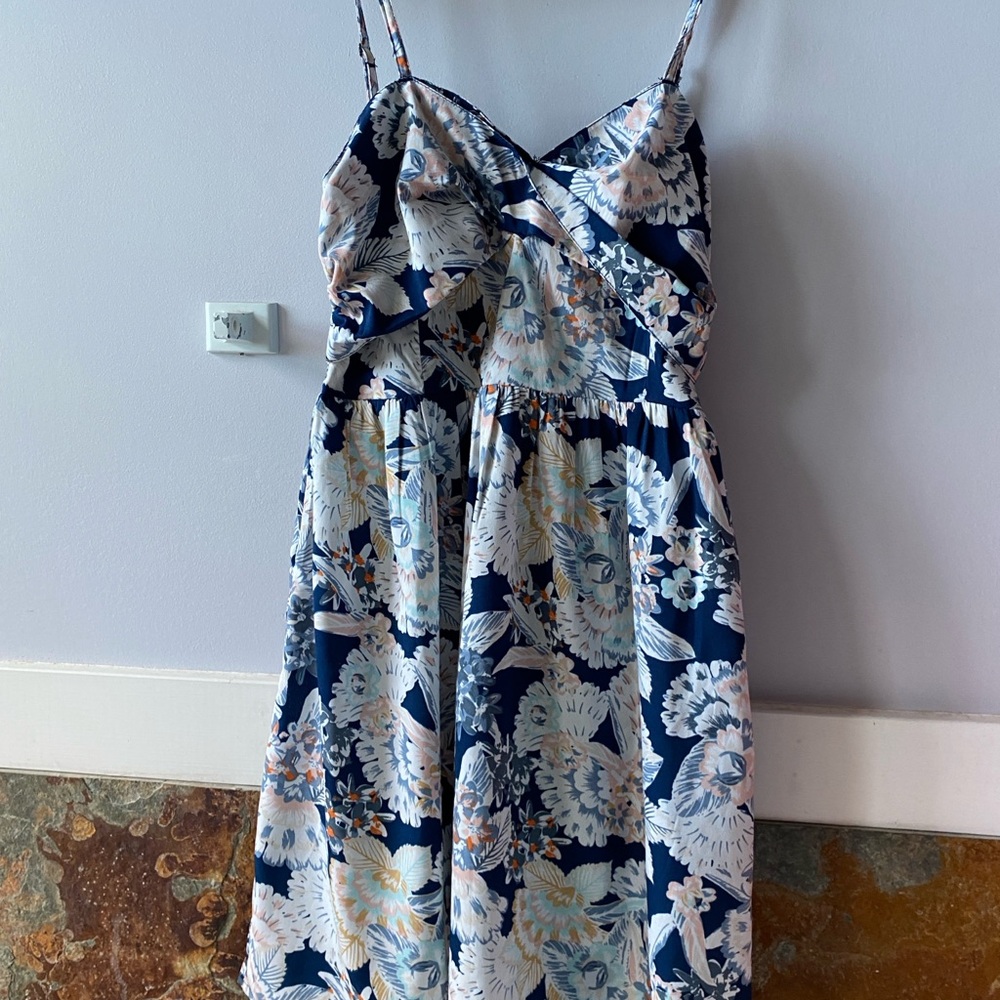 Roxy Navy and White Floral Midi Dress